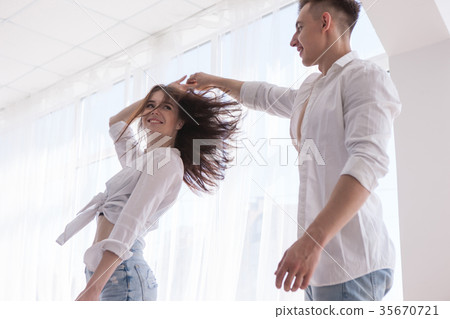 Happy love couple dancing concept 35670721