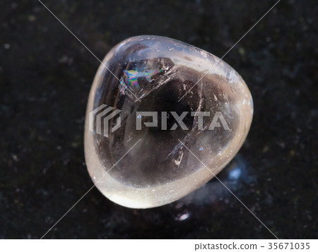 polished smoky quartz gem stone on dark 35671035