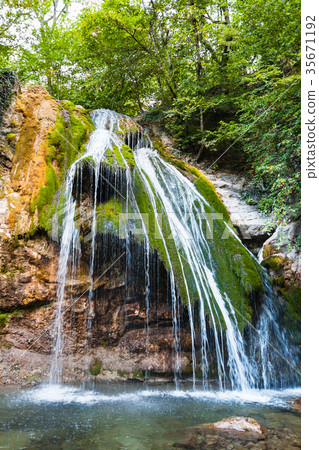 Djur-djur waterfall in Haphal Gorge in Crimea 35671192