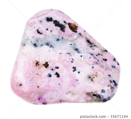tumbled pink Rhodochrosite gemstone isolated 35671194