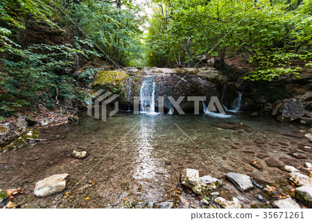 little waterfall on Ulu-Uzen river in Haphal Gorge 35671261