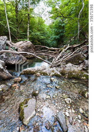 Ulu-Uzen river in Haphal Gorge in Crimea 35671398