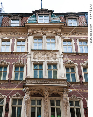 facade of old urban house in Riga city 35671528