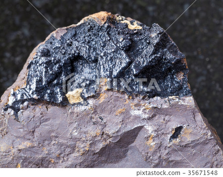 goethite ore on limonite stone close up goethite ore on limonite stone close up 35671548