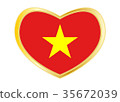 Flag of Vietnam in heart shape, golden frame 35672039