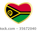 Flag of Vanuatu in heart shape, golden frame 35672040
