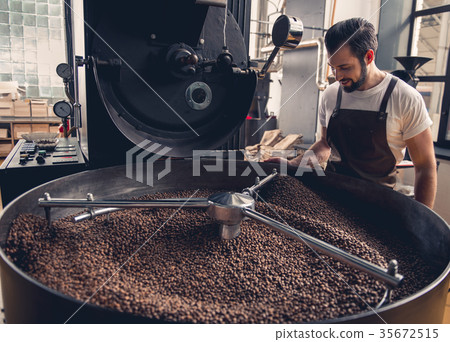 Happy male controlling preparing seeds 35672515