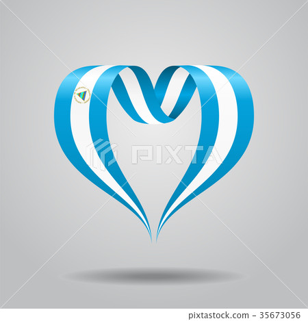 Nicaraguan flag heart-shaped ribbon. Vector Nicaraguan flag heart-shaped ribbon. Vector 35673056