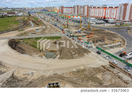 Construction of two-level outcome on bypass road Construction of two-level outcome on bypass road 35673063