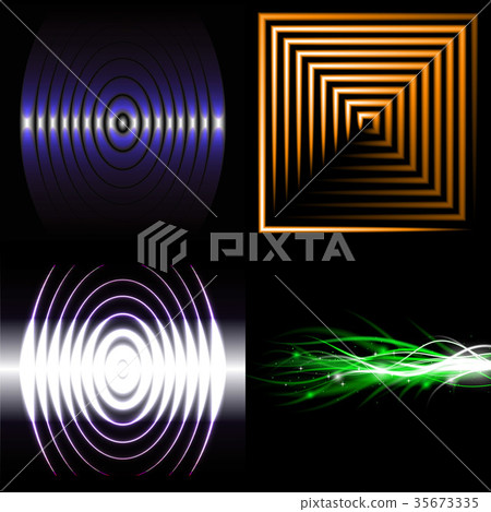 Set of Beautifully glowing neon abstract backgroun Set of Beautifully glowing neon abstract backgroun 35673335