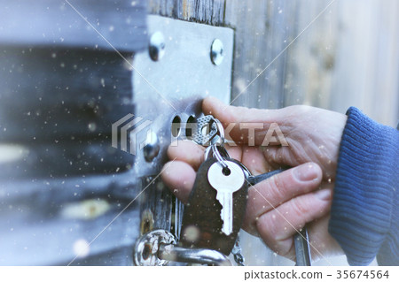 hands open lock hands open lock 35674564