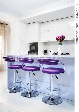 white dining table in modern kitchen white dining table in modern kitchen 35674607