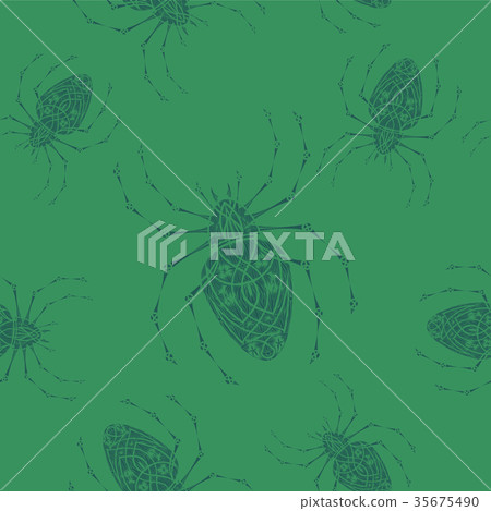 Vector spiders seamless pattern Vector spiders seamless pattern 35675490