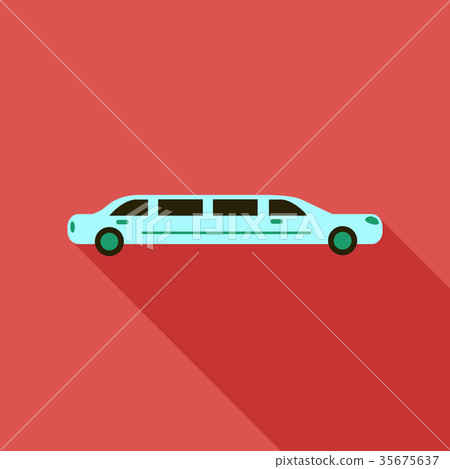 color limo. limousine. hearse. Flat vector 35675637