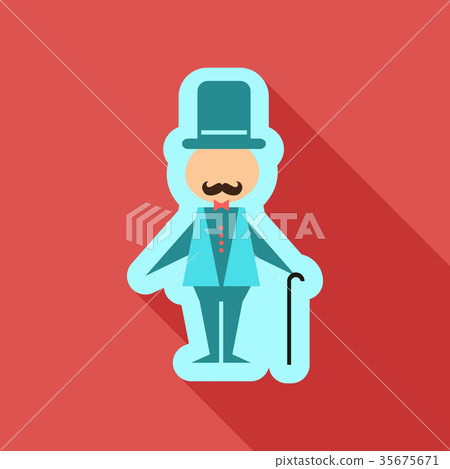 Vector illustration of Old man walking with a cane - Stock Illustration ...