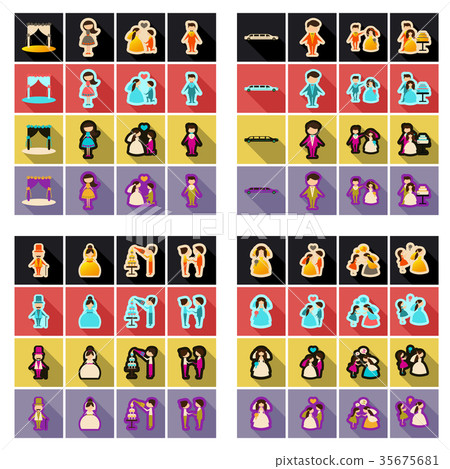 Web icon set - Wedding, marriage, bridal Web icon set - Wedding, marriage, bridal 35675681