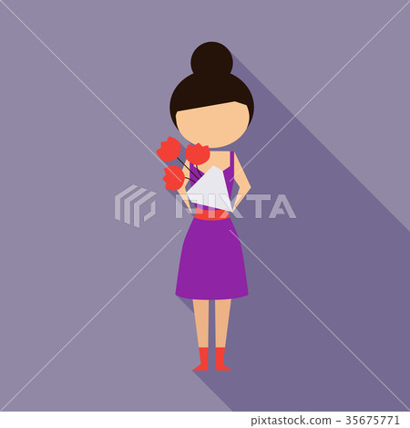 Vector illustration cartoon mother with present 35675771