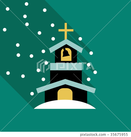 Church Icon Vector Isolated on snow backgraund Church Icon Vector Isolated on snow backgraund 35675955