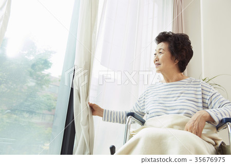 Wheelchair, senior citizen Wheelchair, senior citizen 35676975