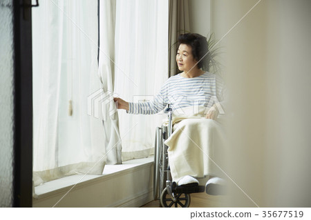 Wheelchair, senior citizen 35677519