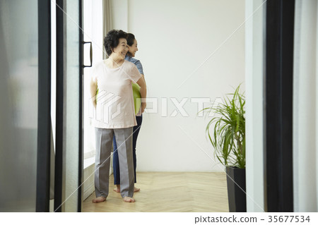 瑜伽，伸展，媽媽，女兒 35677534