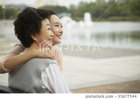 Hug, happiness, mom, daughter Hug, happiness, mom, daughter 35677544