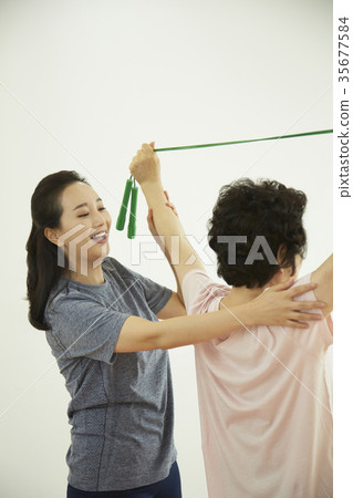 Yoga, Stretching, Mom, Daughter Yoga, Stretching, Mom, Daughter 35677584