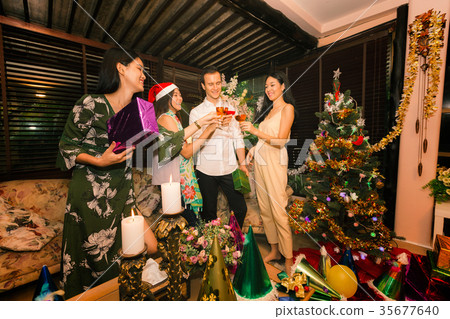 Happy and fun celebration christmas party. Happy and fun celebration christmas party. 35677640