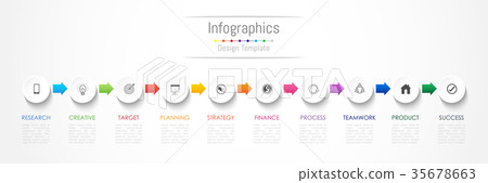 Infographic design elements with 10 options. - Stock Illustration ...