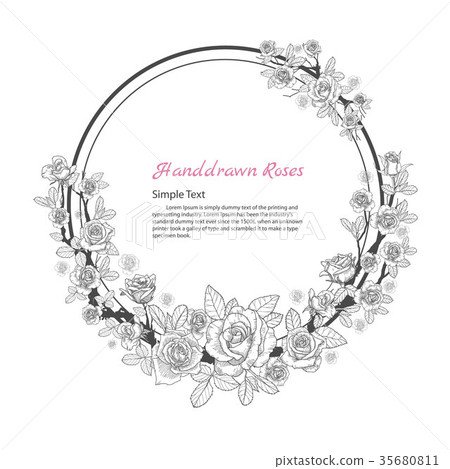 Flower frame of rose. Flower frame of rose. 35680811