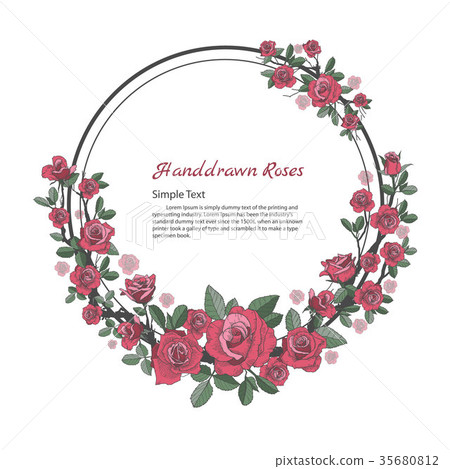 Flower frame of rose. Flower frame of rose. 35680812