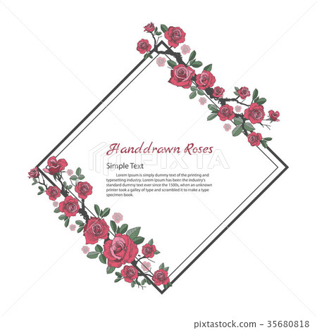 Flower frame of rose. Flower frame of rose. 35680818