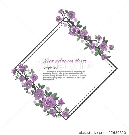 Flower frame of rose. 35680820