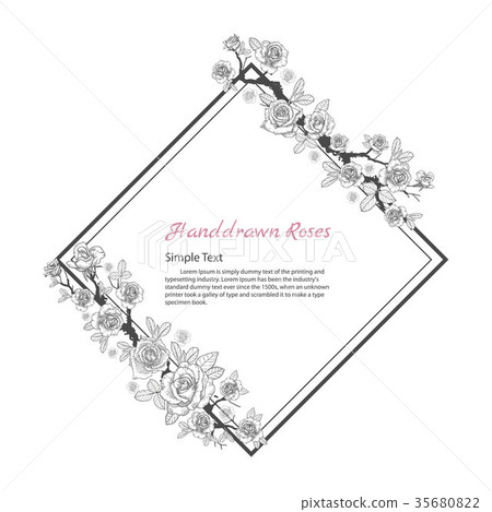 Flower frame of rose. 35680822