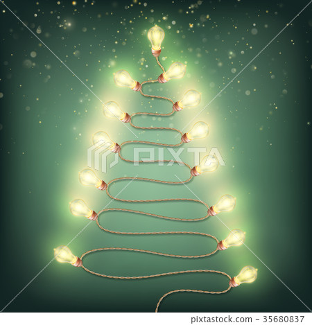 Abstract Christmas tree of lights card. EPS 10 - Stock Illustration ...
