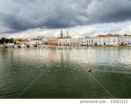 View of Tavira trough Gilao River, Portugal View of Tavira trough Gilao River, Portugal 35681325