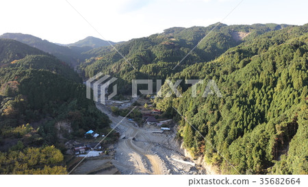 鳥瞰圖2017年11月11日在九州北部的大雨之後拍攝朝倉市Kutsuki Matsusu 35682664