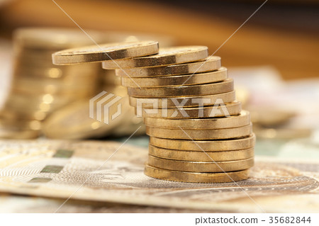 Polish money close-up 35682844