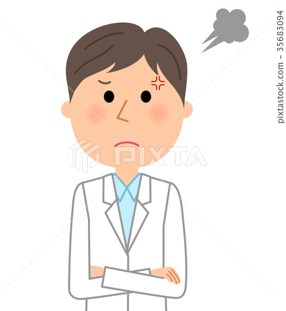 Men in white coat get angry 35683094