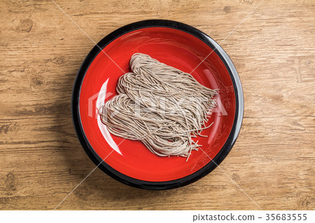 Fresh buckwheat soba beat Japan of freshly prepared Fresh buckwheat soba beat Japan of freshly prepared 35683555