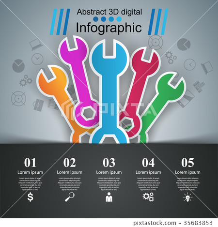 Wrench, screw, repair icon. Business infographic. Wrench, screw, repair icon. Business infographic. 35683853