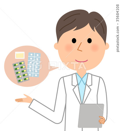 Male in white coat prescription 35684108