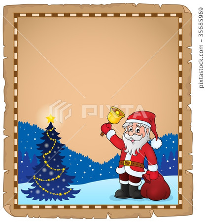 Santa Claus with bell theme parchment 5 35685969