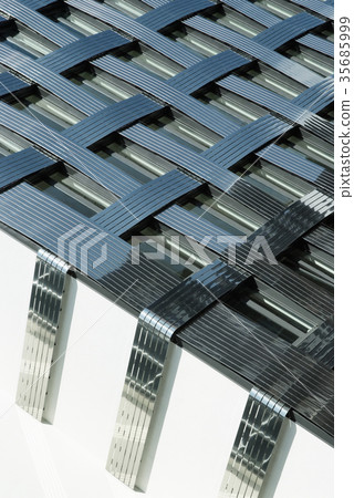 Fragment of a modern building. Abstract  lines 35685999