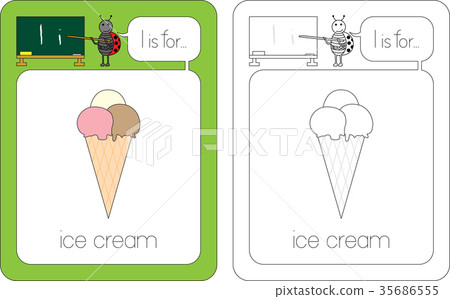 Flashcard letter I 35686555