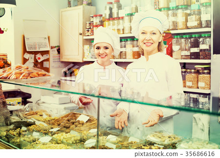 Two female sellers in confectionery 35686616