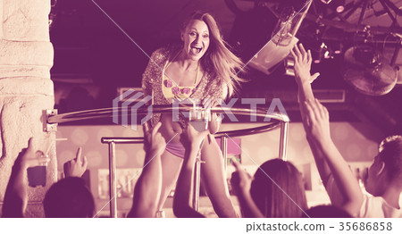 gogo dancer woman dancing in the night club on holiday 35686858
