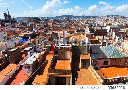 Roofs of Old city. Barcelona Roofs of Old city. Barcelona 35686958