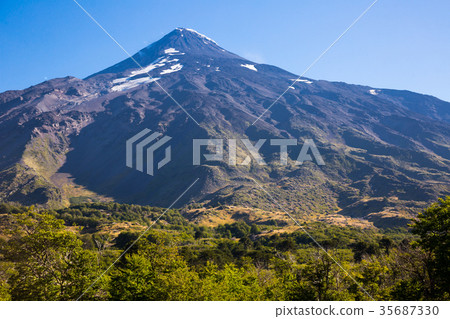 View of Lanin Volcano in National Park of Argentina View of Lanin Volcano in National Park of Argentina 35687330