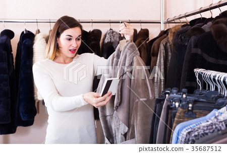 Woman, sheepskin, coat 35687512